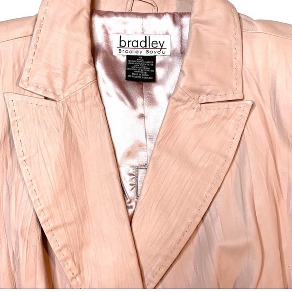 Y2K Ballet Pink Genuine Leather One Button Blazer. Size 1X. Smoke Free Home - Picture 3 of 5